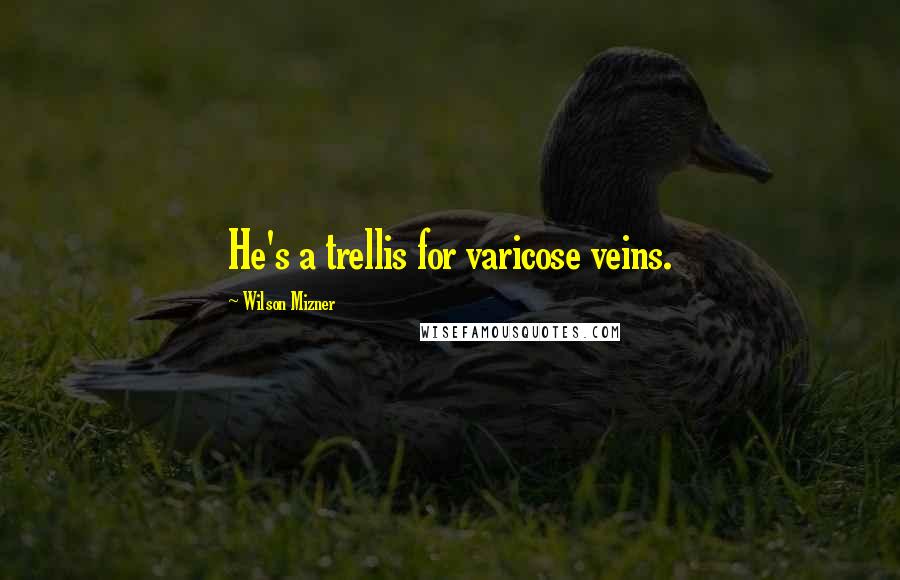 Wilson Mizner Quotes: He's a trellis for varicose veins.