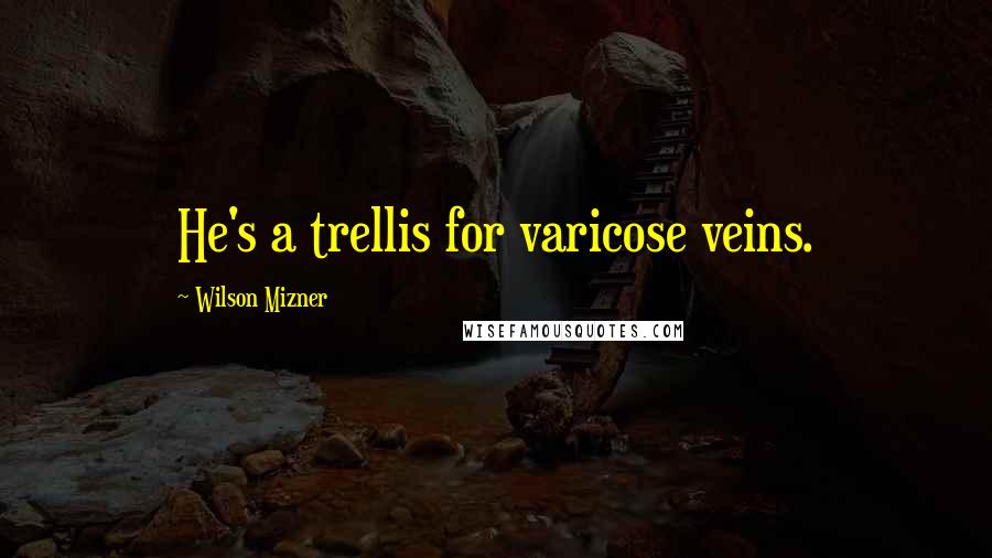 Wilson Mizner Quotes: He's a trellis for varicose veins.