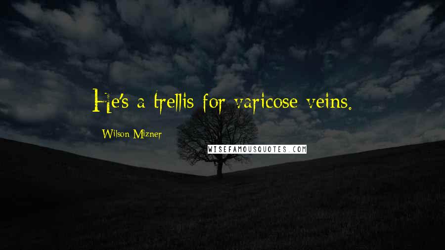 Wilson Mizner Quotes: He's a trellis for varicose veins.