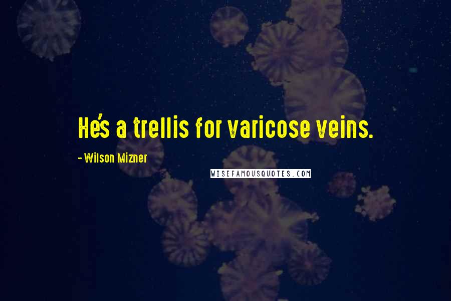 Wilson Mizner Quotes: He's a trellis for varicose veins.