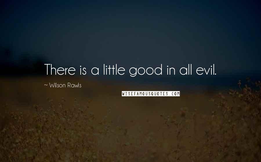 Wilson Rawls Quotes: There is a little good in all evil.