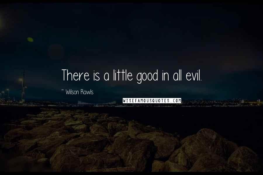 Wilson Rawls Quotes: There is a little good in all evil.