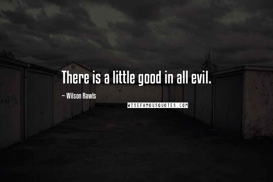 Wilson Rawls Quotes: There is a little good in all evil.