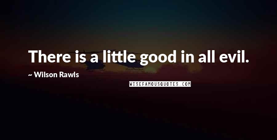 Wilson Rawls Quotes: There is a little good in all evil.