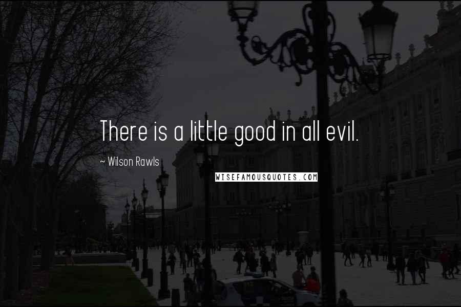 Wilson Rawls Quotes: There is a little good in all evil.