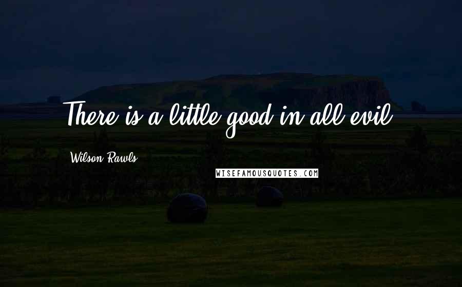 Wilson Rawls Quotes: There is a little good in all evil.