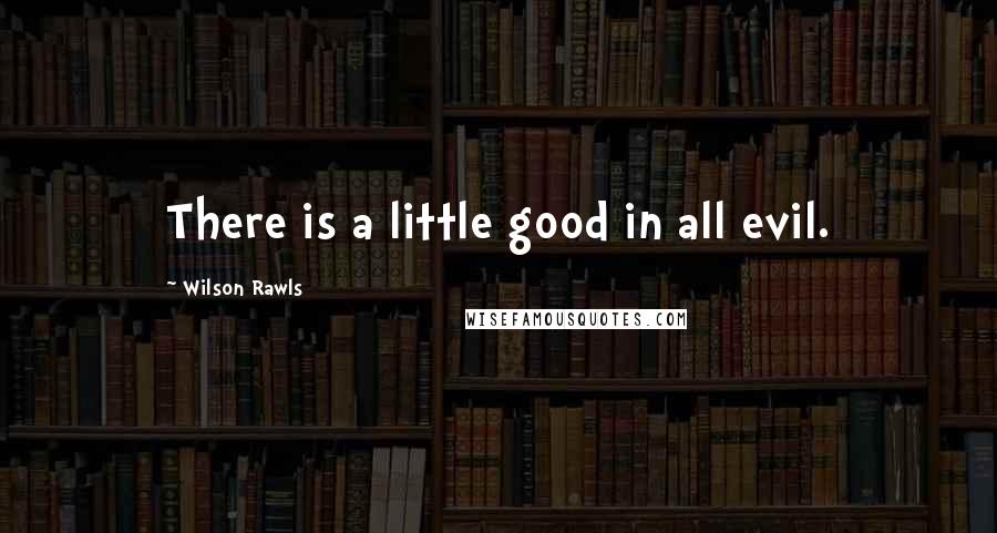 Wilson Rawls Quotes: There is a little good in all evil.