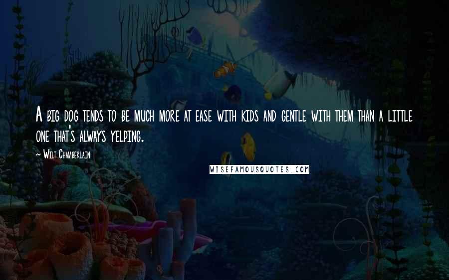 Wilt Chamberlain Quotes: A big dog tends to be much more at ease with kids and gentle with them than a little one that's always yelping.