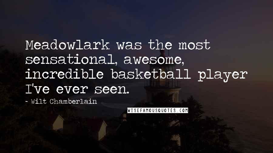 Wilt Chamberlain Quotes: Meadowlark was the most sensational, awesome, incredible basketball player I've ever seen.