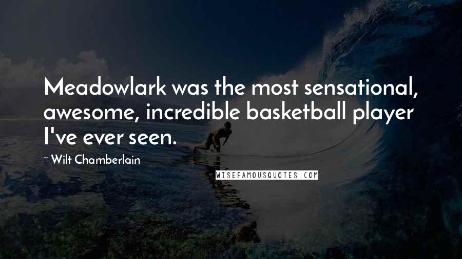 Wilt Chamberlain Quotes: Meadowlark was the most sensational, awesome, incredible basketball player I've ever seen.