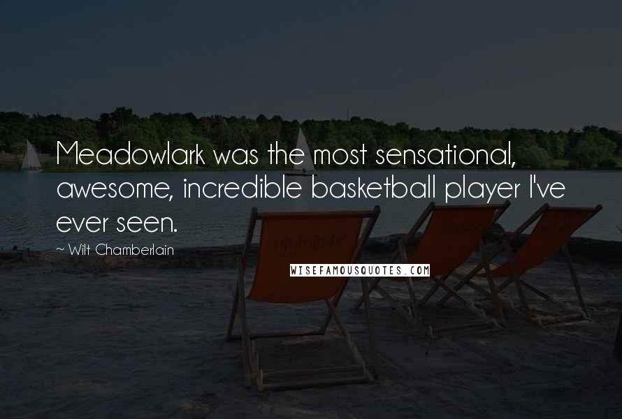 Wilt Chamberlain Quotes: Meadowlark was the most sensational, awesome, incredible basketball player I've ever seen.
