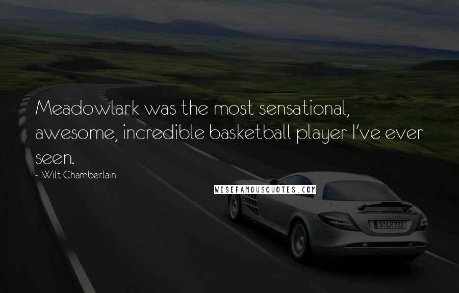 Wilt Chamberlain Quotes: Meadowlark was the most sensational, awesome, incredible basketball player I've ever seen.