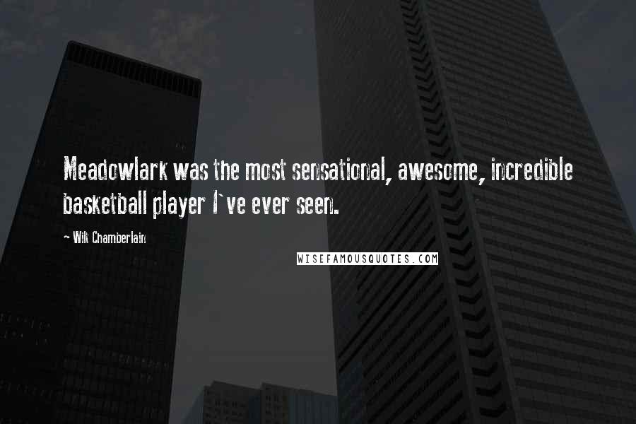 Wilt Chamberlain Quotes: Meadowlark was the most sensational, awesome, incredible basketball player I've ever seen.