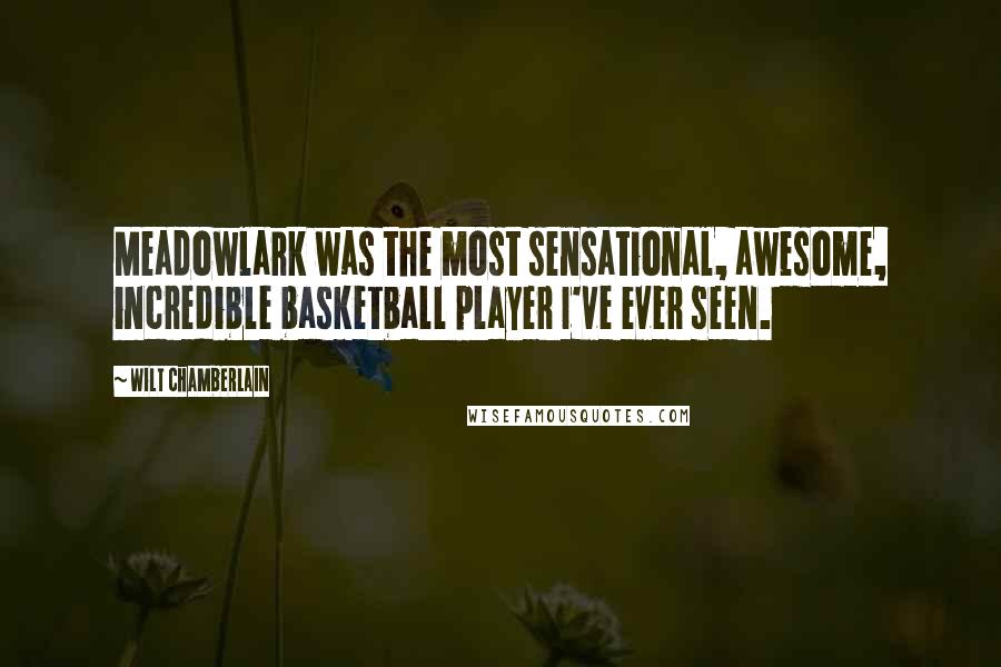Wilt Chamberlain Quotes: Meadowlark was the most sensational, awesome, incredible basketball player I've ever seen.