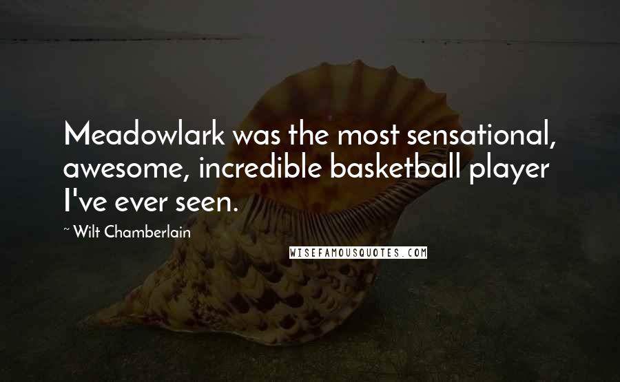 Wilt Chamberlain Quotes: Meadowlark was the most sensational, awesome, incredible basketball player I've ever seen.
