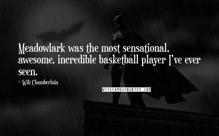 Wilt Chamberlain Quotes: Meadowlark was the most sensational, awesome, incredible basketball player I've ever seen.