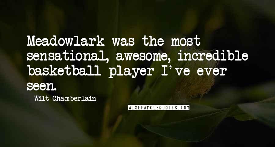 Wilt Chamberlain Quotes: Meadowlark was the most sensational, awesome, incredible basketball player I've ever seen.