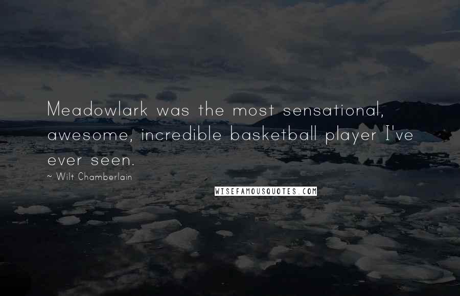 Wilt Chamberlain Quotes: Meadowlark was the most sensational, awesome, incredible basketball player I've ever seen.