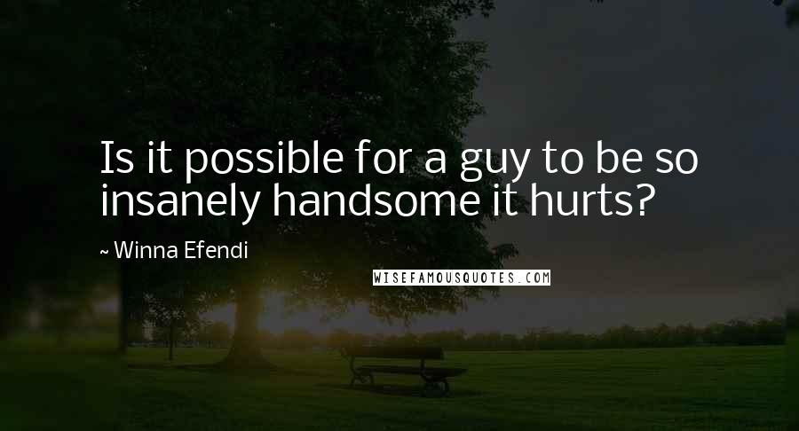 Winna Efendi Quotes: Is it possible for a guy to be so insanely handsome it hurts?