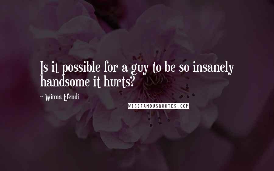 Winna Efendi Quotes: Is it possible for a guy to be so insanely handsome it hurts?