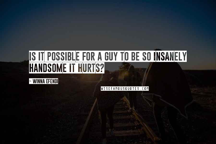 Winna Efendi Quotes: Is it possible for a guy to be so insanely handsome it hurts?