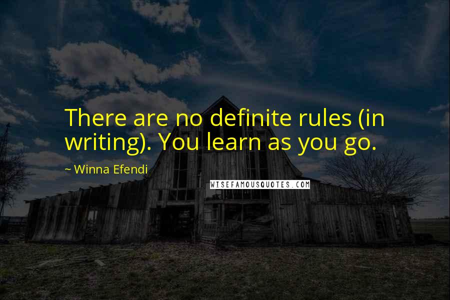 Winna Efendi Quotes: There are no definite rules (in writing). You learn as you go.