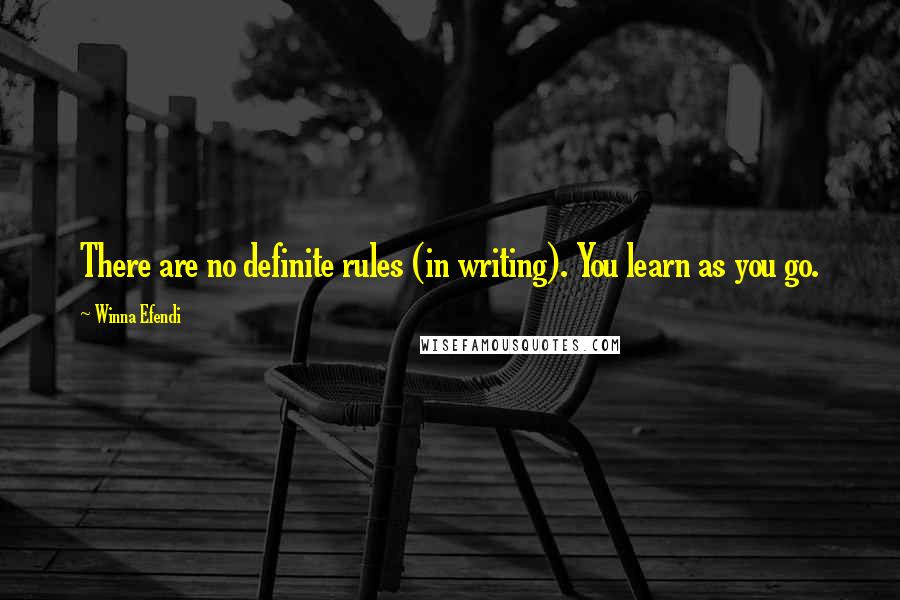 Winna Efendi Quotes: There are no definite rules (in writing). You learn as you go.
