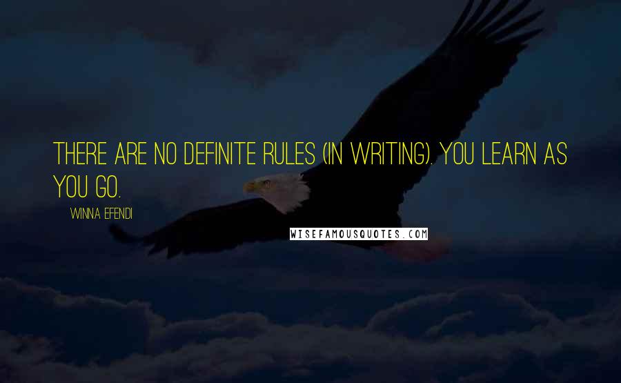 Winna Efendi Quotes: There are no definite rules (in writing). You learn as you go.