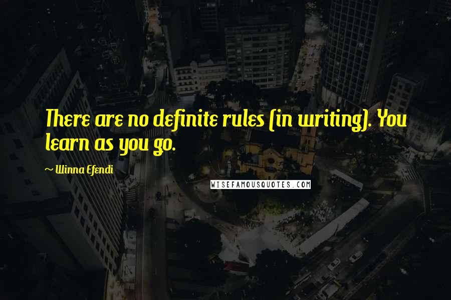 Winna Efendi Quotes: There are no definite rules (in writing). You learn as you go.
