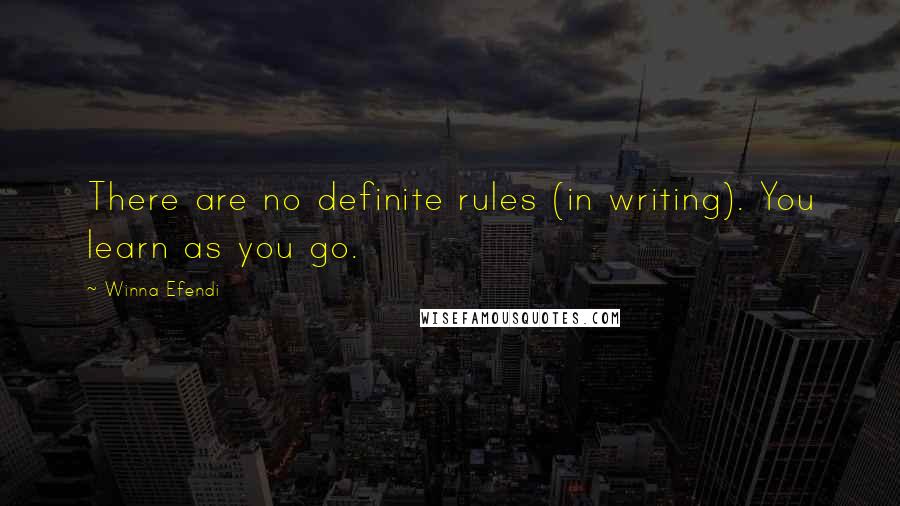 Winna Efendi Quotes: There are no definite rules (in writing). You learn as you go.