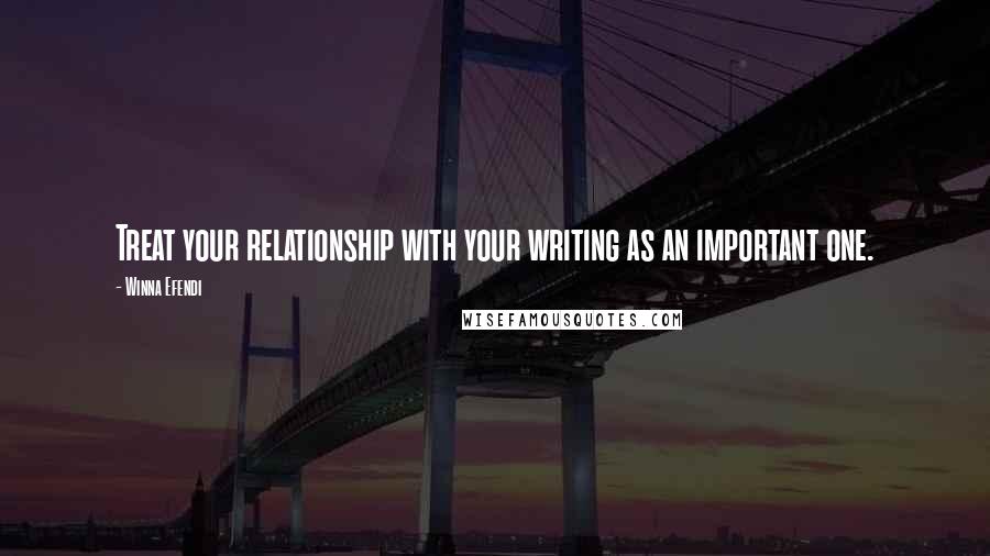 Winna Efendi Quotes: Treat your relationship with your writing as an important one.