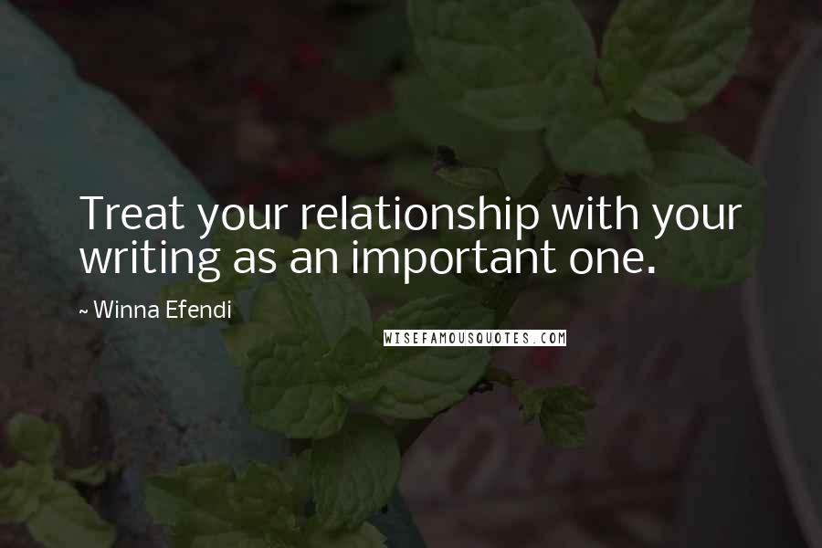 Winna Efendi Quotes: Treat your relationship with your writing as an important one.