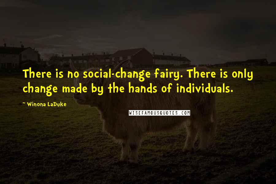 Winona LaDuke Quotes: There is no social-change fairy. There is only change made by the hands of individuals.