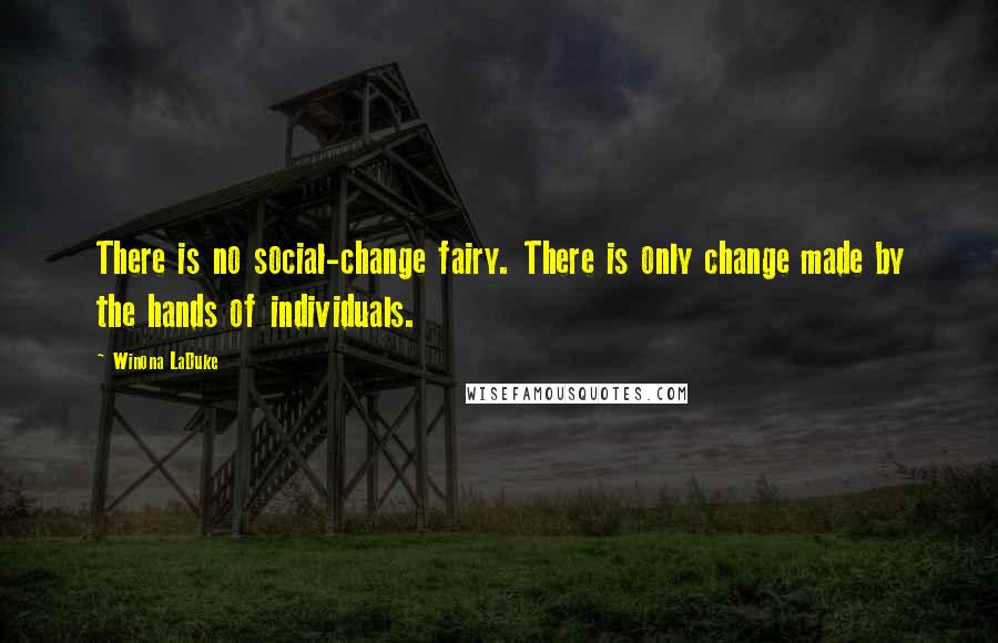 Winona LaDuke Quotes: There is no social-change fairy. There is only change made by the hands of individuals.