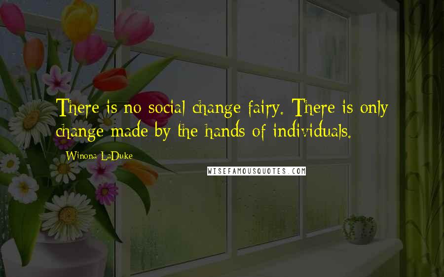 Winona LaDuke Quotes: There is no social-change fairy. There is only change made by the hands of individuals.