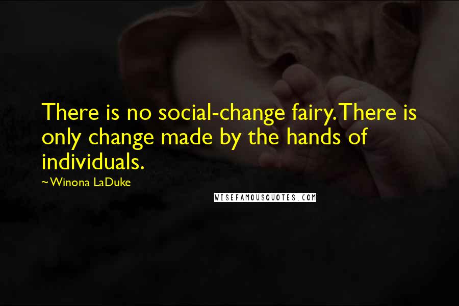 Winona LaDuke Quotes: There is no social-change fairy. There is only change made by the hands of individuals.