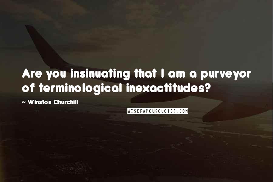 Winston Churchill Quotes: Are you insinuating that I am a purveyor of terminological inexactitudes?