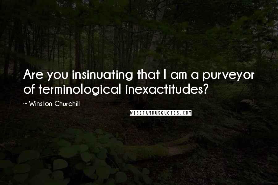 Winston Churchill Quotes: Are you insinuating that I am a purveyor of terminological inexactitudes?