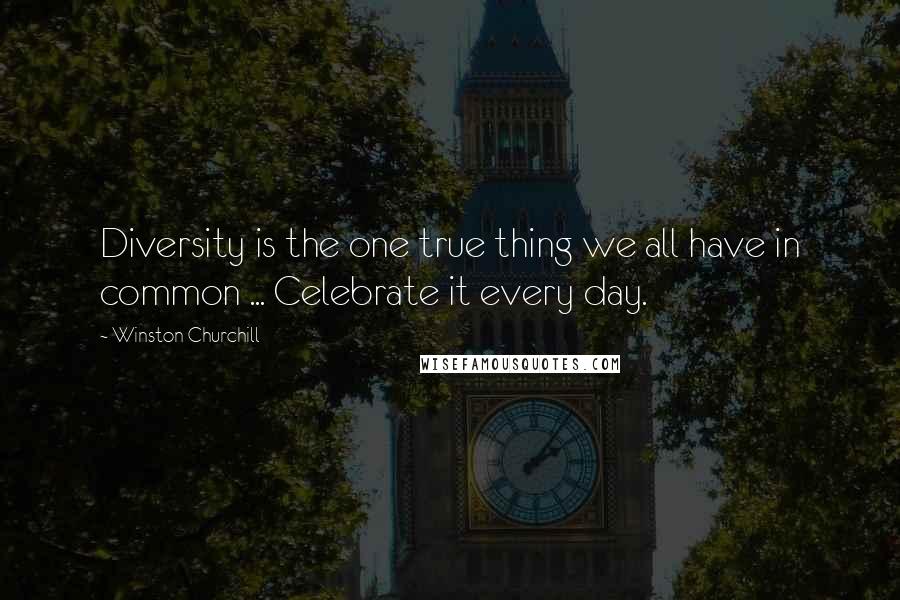 Winston Churchill Quotes: Diversity is the one true thing we all have in common ... Celebrate it every day.