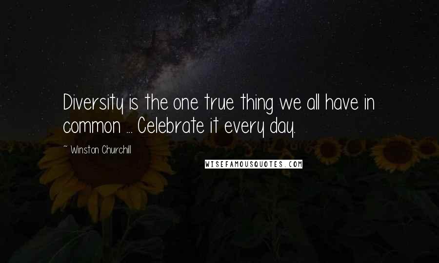 Winston Churchill Quotes: Diversity is the one true thing we all have in common ... Celebrate it every day.