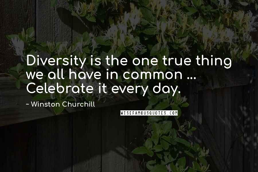 Winston Churchill Quotes: Diversity is the one true thing we all have in common ... Celebrate it every day.