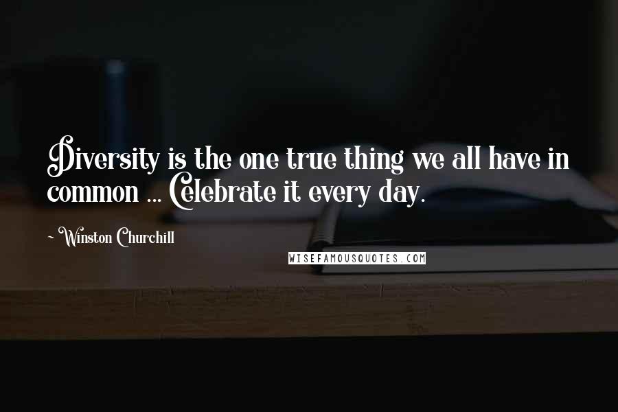 Winston Churchill Quotes: Diversity is the one true thing we all have in common ... Celebrate it every day.