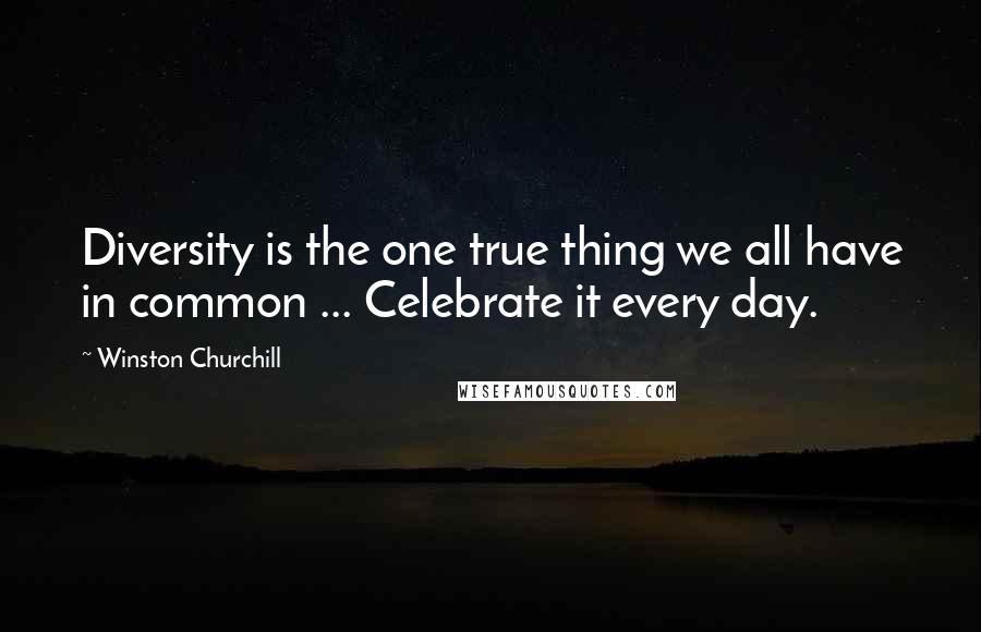 Winston Churchill Quotes: Diversity is the one true thing we all have in common ... Celebrate it every day.