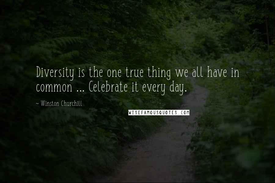 Winston Churchill Quotes: Diversity is the one true thing we all have in common ... Celebrate it every day.