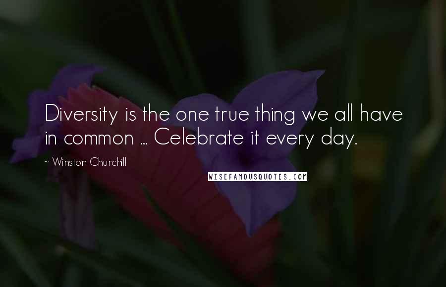 Winston Churchill Quotes: Diversity is the one true thing we all have in common ... Celebrate it every day.