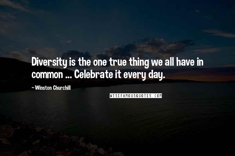 Winston Churchill Quotes: Diversity is the one true thing we all have in common ... Celebrate it every day.