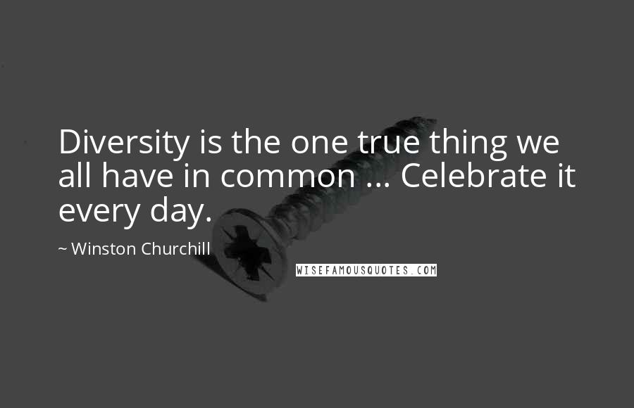 Winston Churchill Quotes: Diversity is the one true thing we all have in common ... Celebrate it every day.