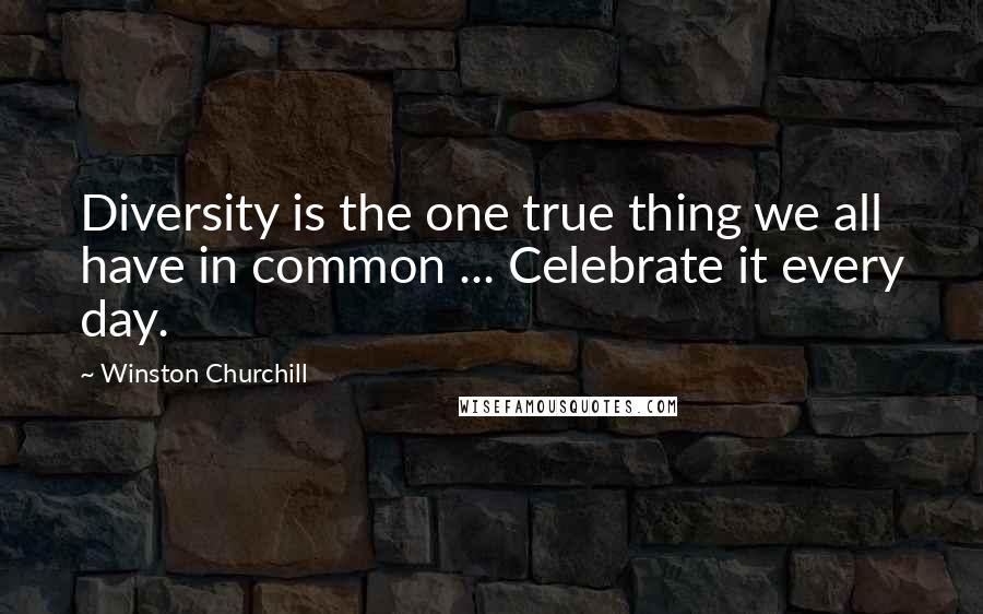 Winston Churchill Quotes: Diversity is the one true thing we all have in common ... Celebrate it every day.