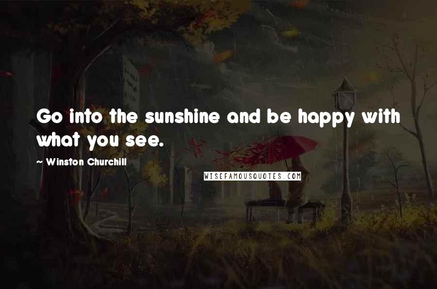 Winston Churchill Quotes: Go into the sunshine and be happy with what you see.