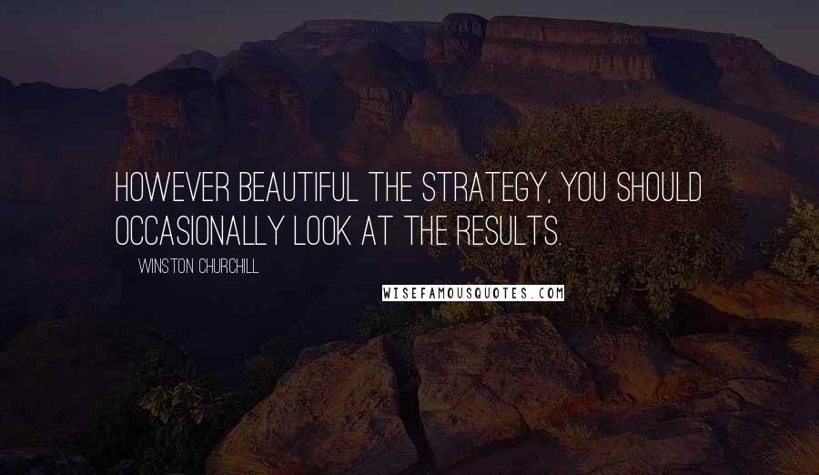 Winston Churchill Quotes: However beautiful the strategy, you should occasionally look at the results.